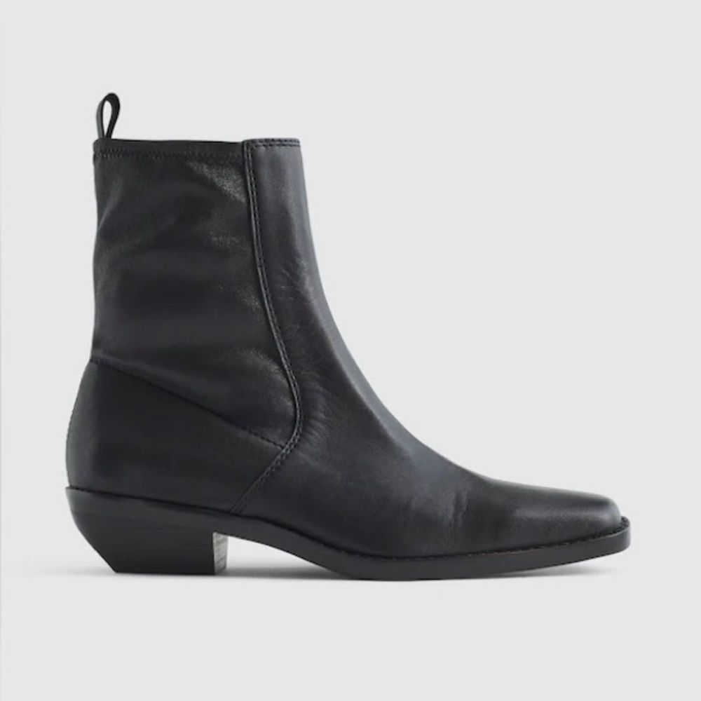 Madewell The Idris Ankle Boot in True Black Leather Size 9 NWOB - Picture 2 of 12